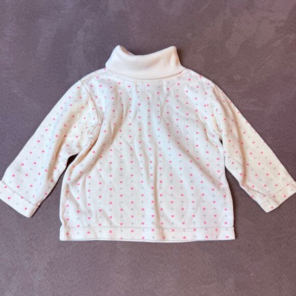 Baby Beluga Vintage Heart Print Turtleneck Girls 12 Months 90s 80s - Picture 2 of 6